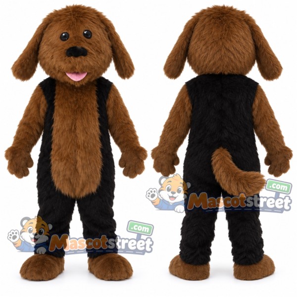 Brown and Black Dog Mascot Costume