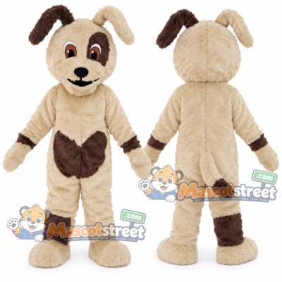 Cream and Brown Dog Mascot Costume Cream and Brown Dog Mascot Costume