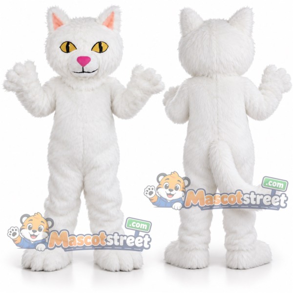 White Cat Mascot Costume