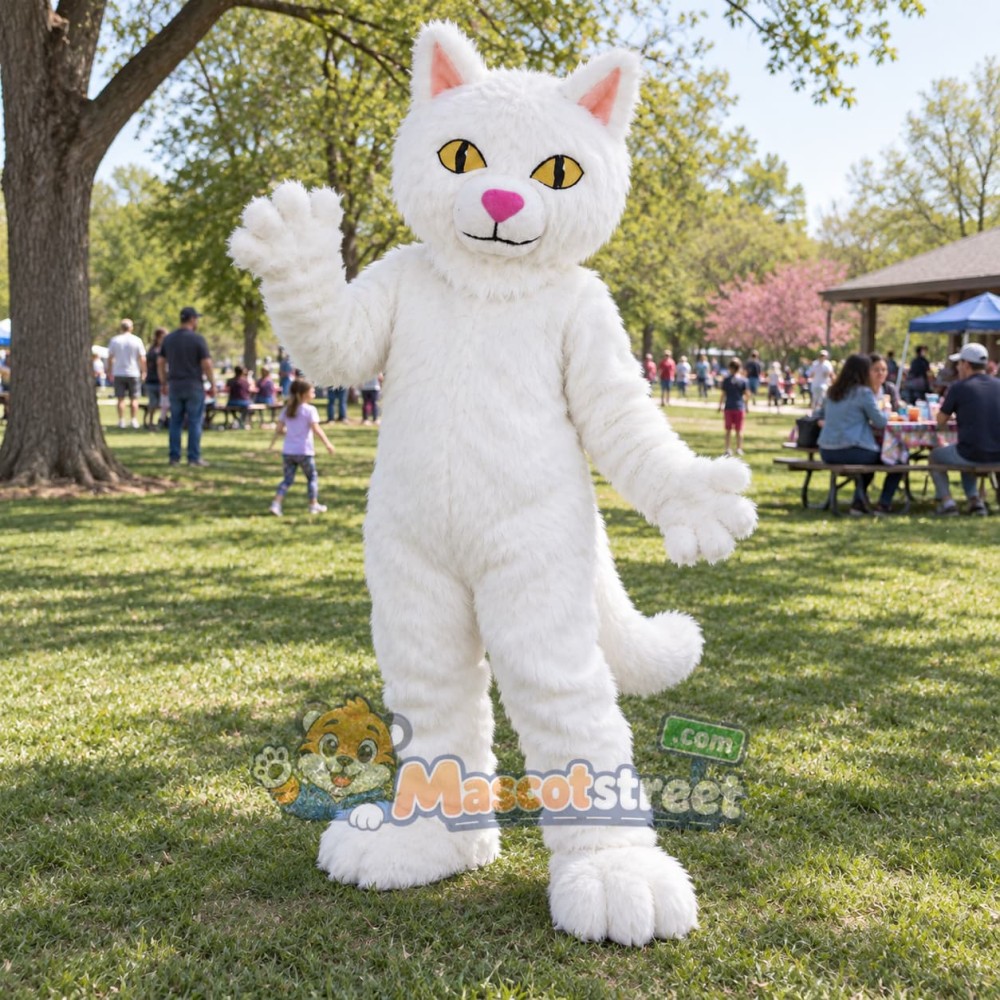 White Cat Mascot Costume