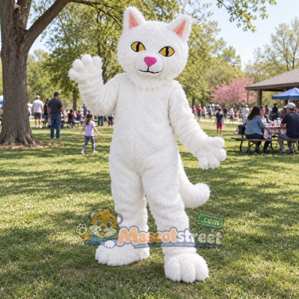 White Cat Mascot Costume