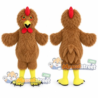 Brown Chicken Mascot Costume Brown Chicken Mascot Costume