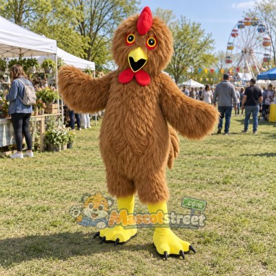 Brown Chicken Mascot Costume Brown Chicken Mascot Costume