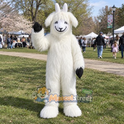 White Goat Mascot Costume White Goat Mascot Costume