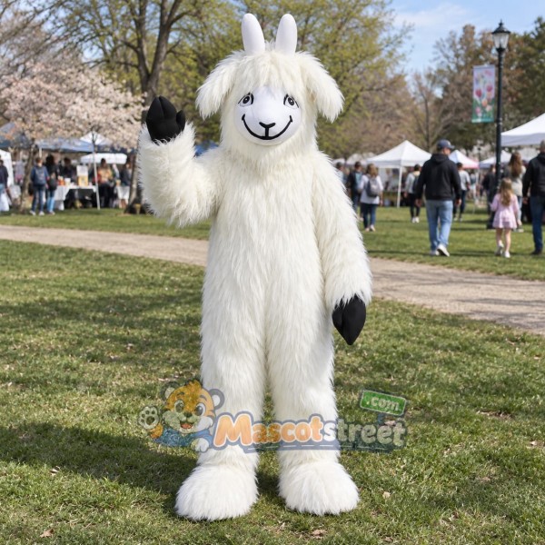 White Goat Mascot Costume