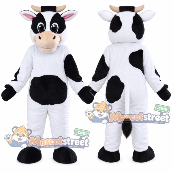 Black and White Cow Mascot Costume