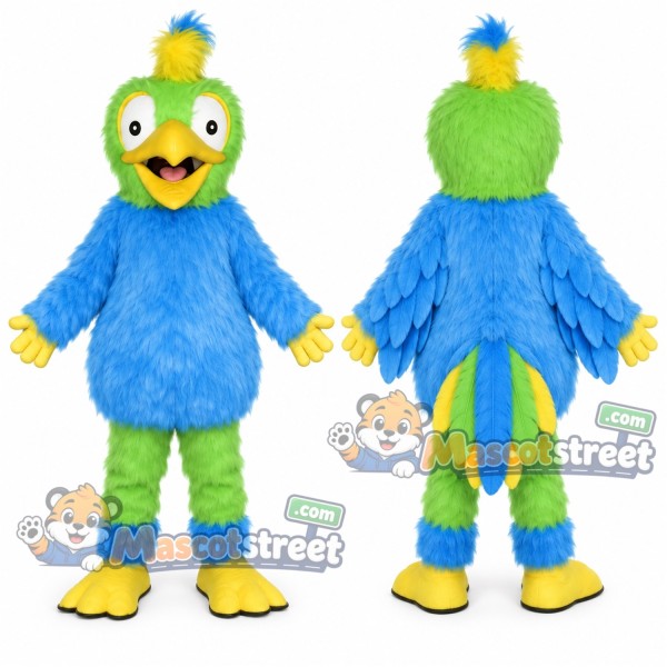 Blue and Green Parrot Mascot Costume