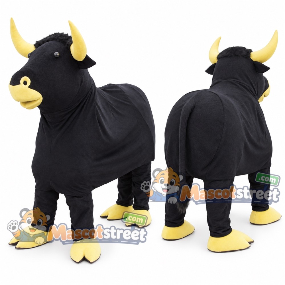 Black Bull Mascot Costume
