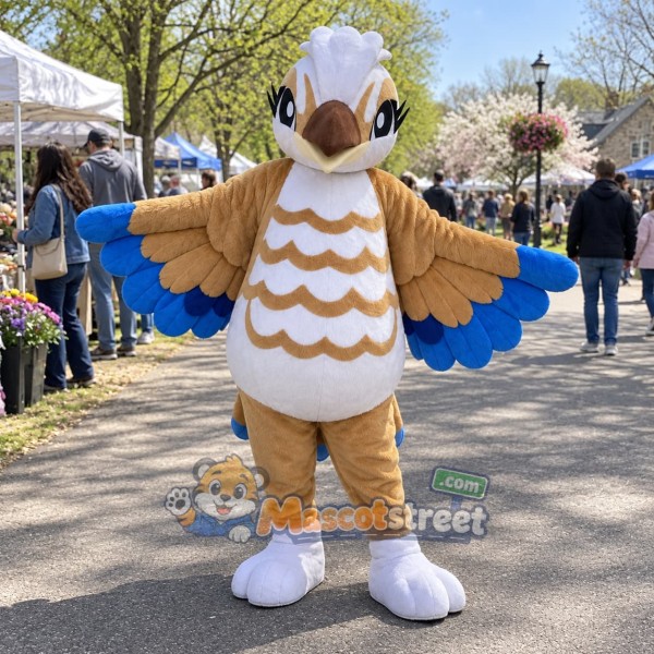 Brown and White Bird Mascot Costume