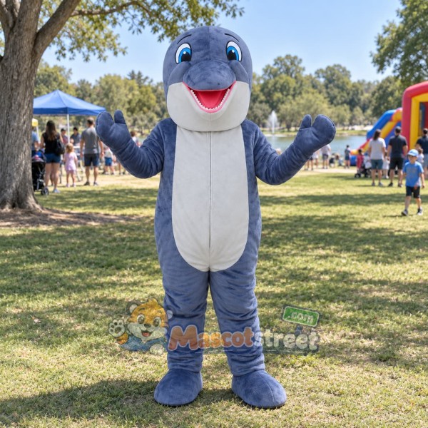 Blue Dolphin Mascot Costume