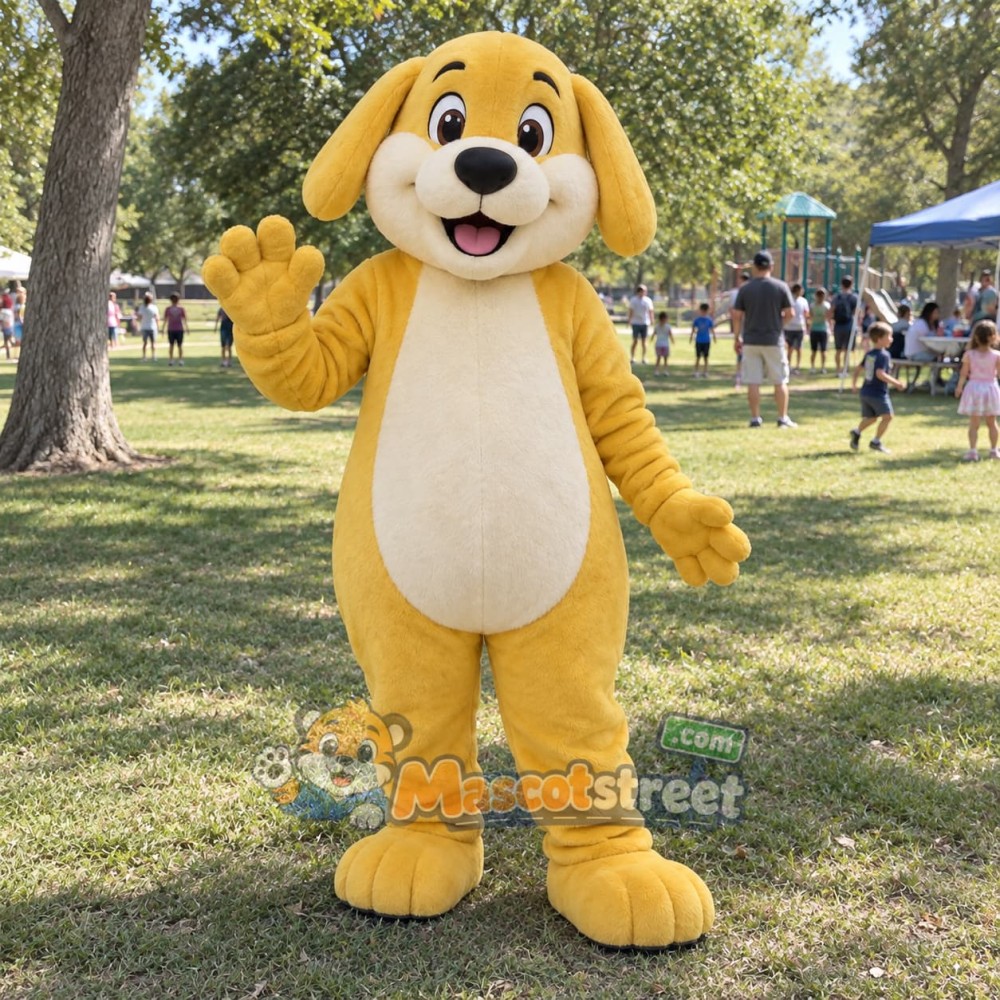 Yellow Dog Mascot Costume