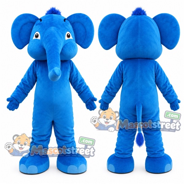 Blue Elephant Mascot Costume