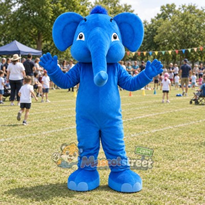 Blue Elephant Mascot Costume Blue Elephant Mascot Costume