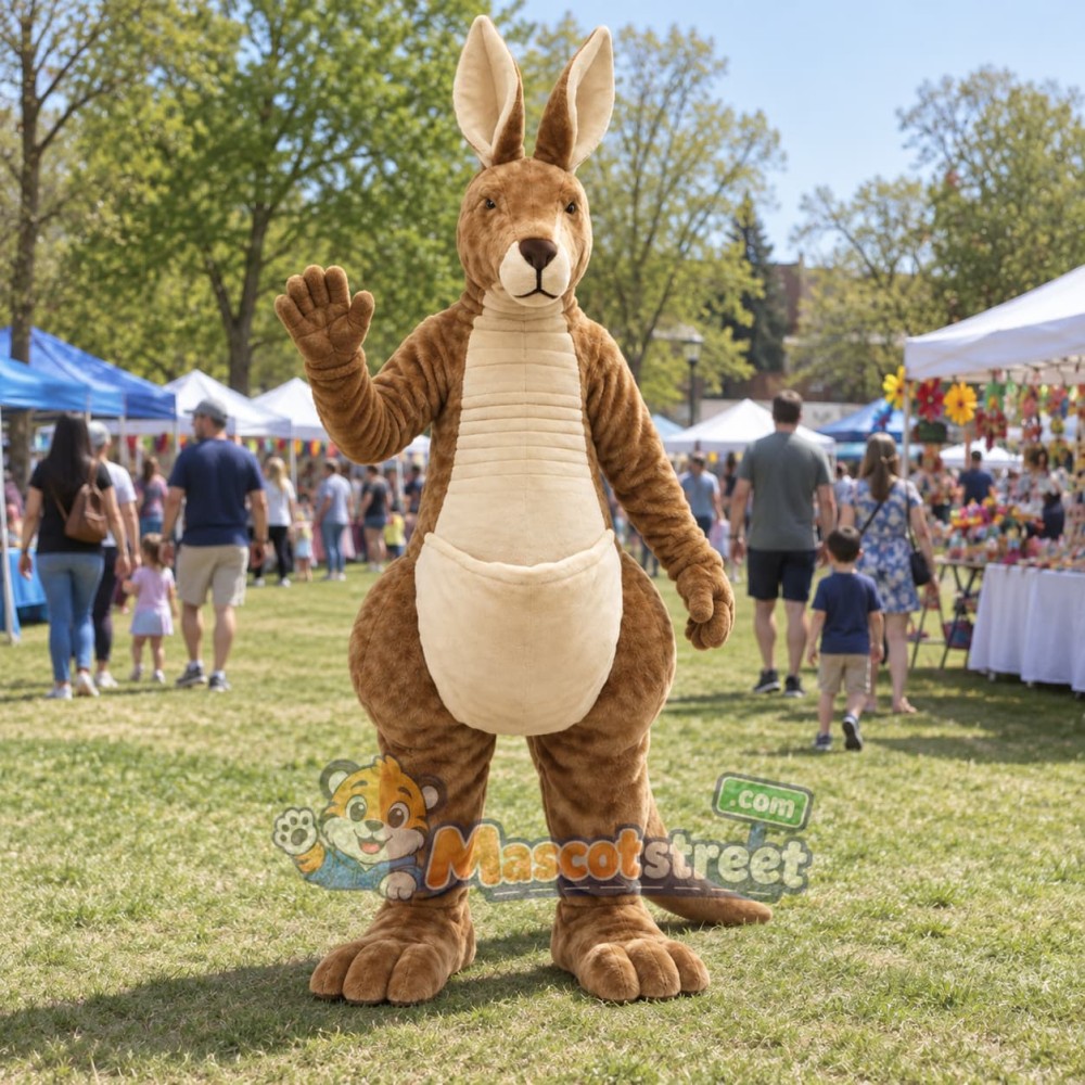 Brown Kangaroo Mascot Costume Brown Kangaroo Mascot Costume