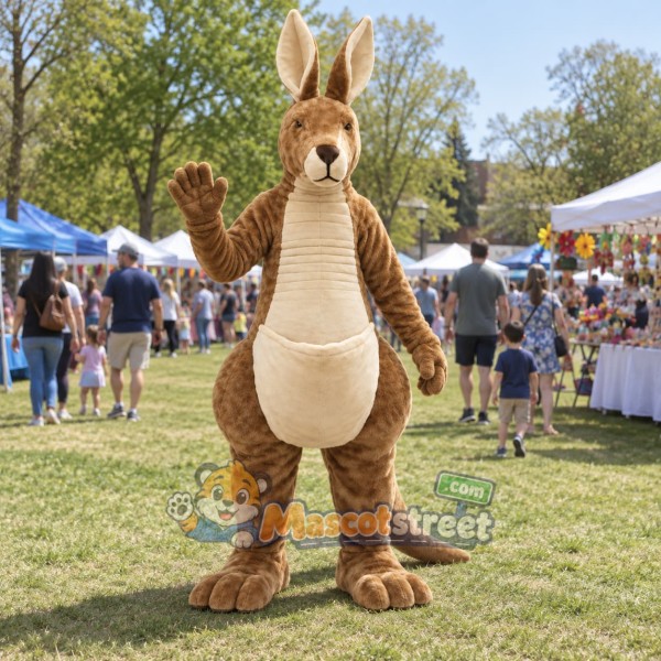 Brown Kangaroo Mascot Costume Brown Kangaroo Mascot Costume