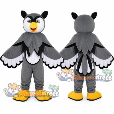 Gray Owl Mascot Costume Gray Owl Mascot Costume