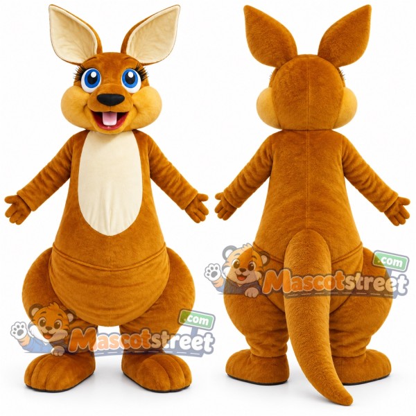 Brown Kangaroo Mascot Costume