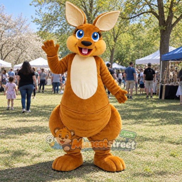 Brown Kangaroo Mascot Costume