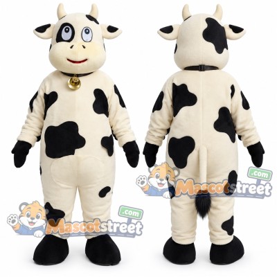 Black and White Cow Mascot Costume