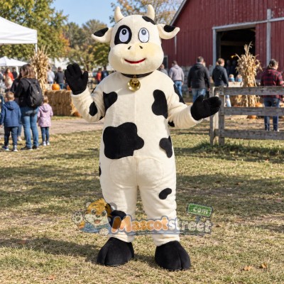 Black and White Cow Mascot Costume