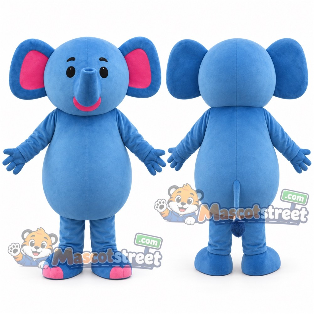 Blue Elephant Mascot Costume Blue Elephant Mascot Costume