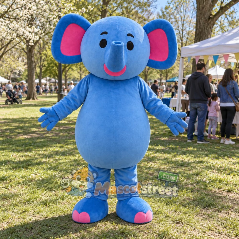 Blue Elephant Mascot Costume Blue Elephant Mascot Costume