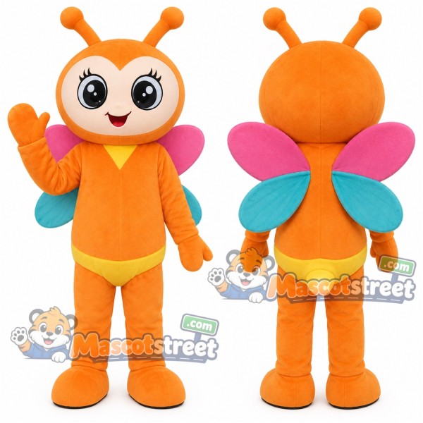 Orange Butterfly Mascot Costume