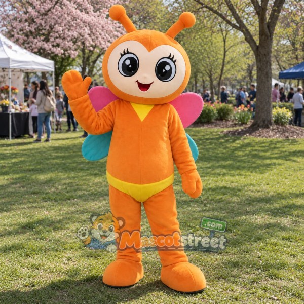 Orange Butterfly Mascot Costume