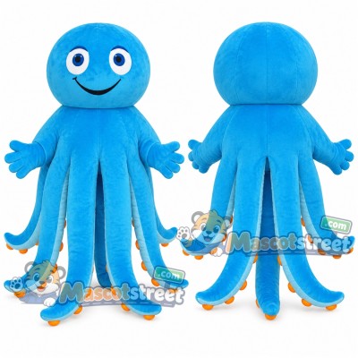 Blue Octopus Mascot Costume