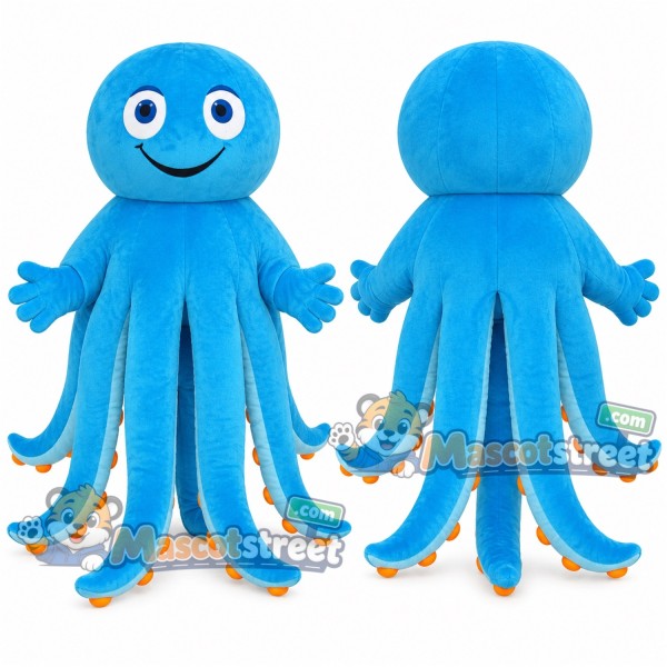 Blue Octopus Mascot Costume