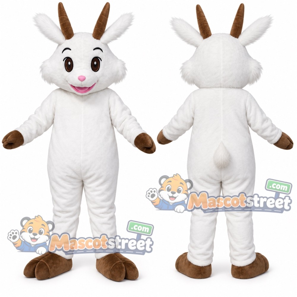 White Goat Mascot Costume White Goat Mascot Costume