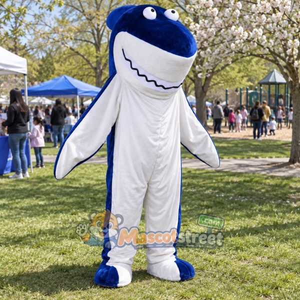 Blue Shark Mascot Costume