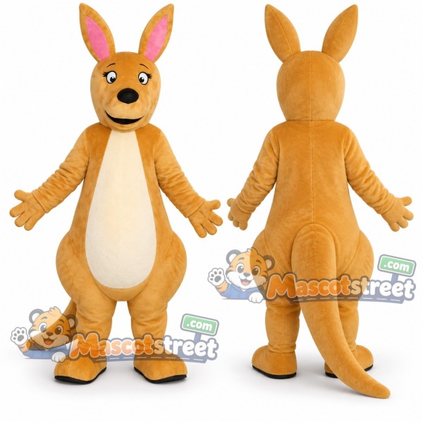 Tan Kangaroo Mascot Costume