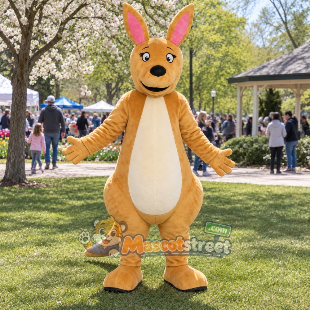 Tan Kangaroo Mascot Costume Tan Kangaroo Mascot Costume
