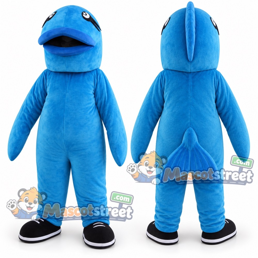Blue Fish Mascot Costume Blue Fish Mascot Costume
