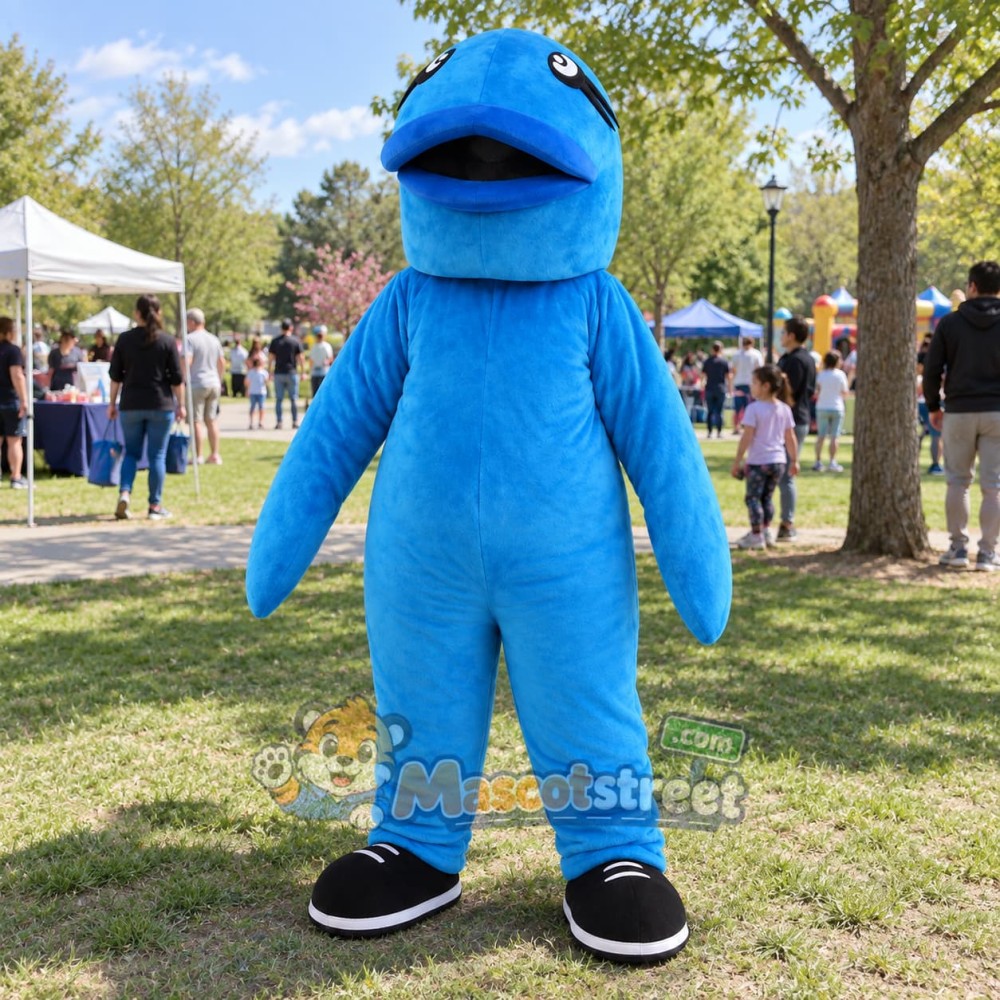 Blue Fish Mascot Costume Blue Fish Mascot Costume
