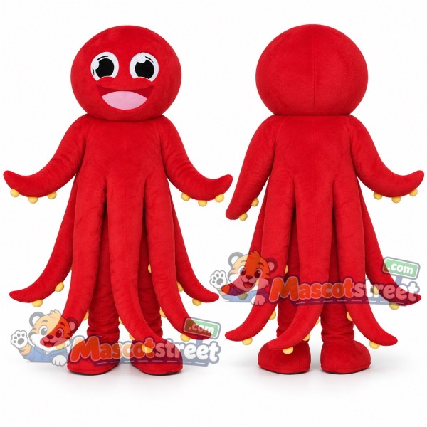 Red Octopus Mascot Costume
