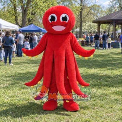 Red Octopus Mascot Costume