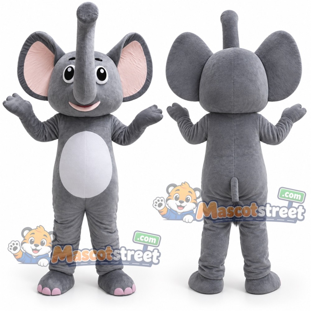 Gray Elephant Mascot Costume Gray Elephant Mascot Costume