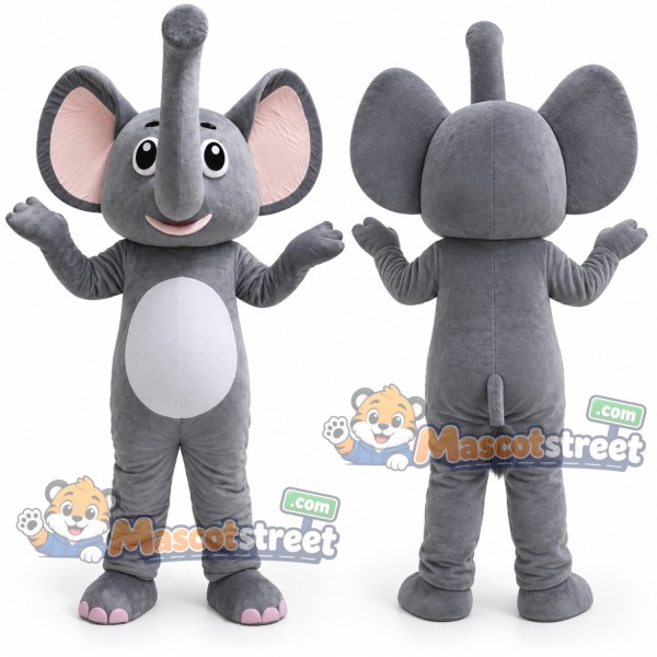 Gray Elephant Mascot Costume