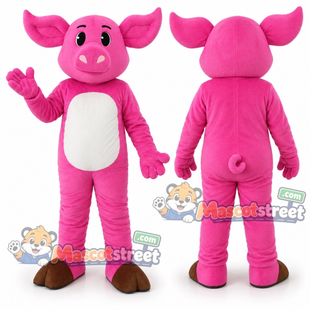 Pink Pig Mascot Costume Pink Pig Mascot Costume