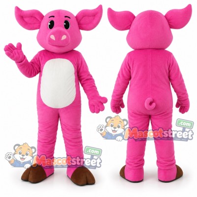 Pink Pig Mascot Costume Pink Pig Mascot Costume