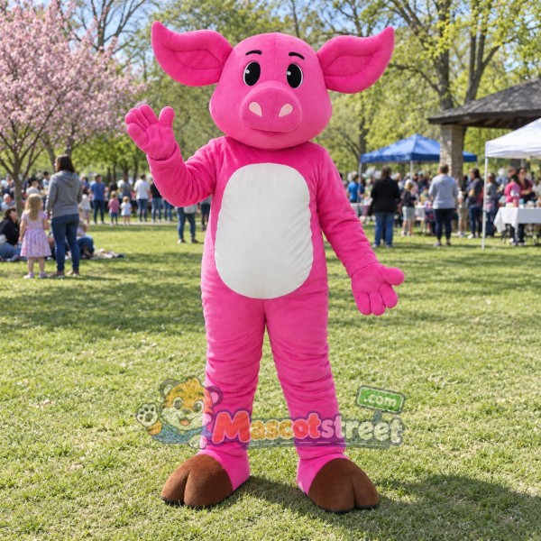Pink Pig Mascot Costume