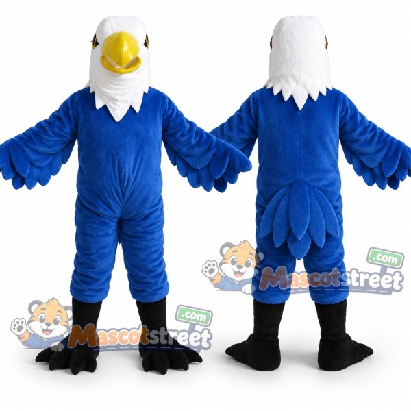 Blue and White Eagle Mascot Costume