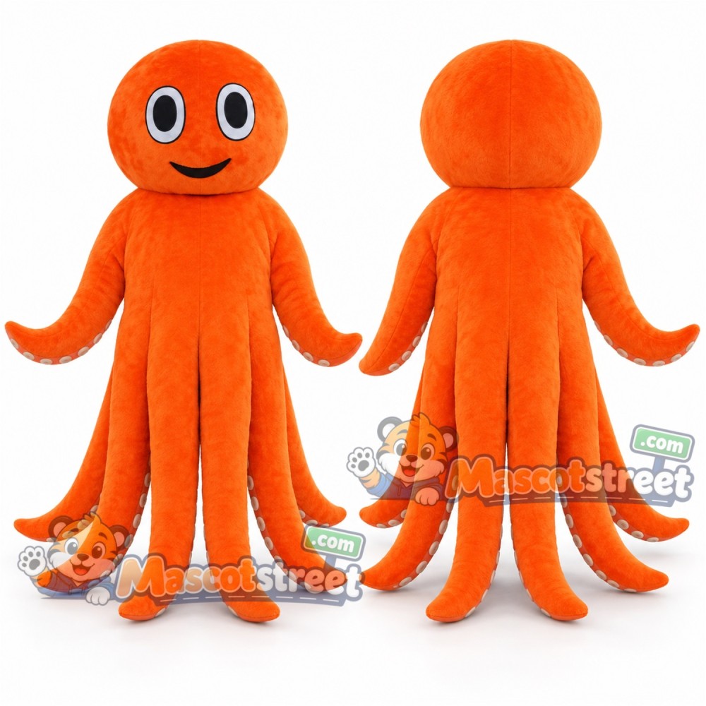 Orange Octopus Mascot Costume Orange Octopus Mascot Costume