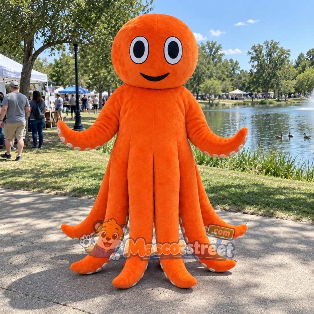 Orange Octopus Mascot Costume
