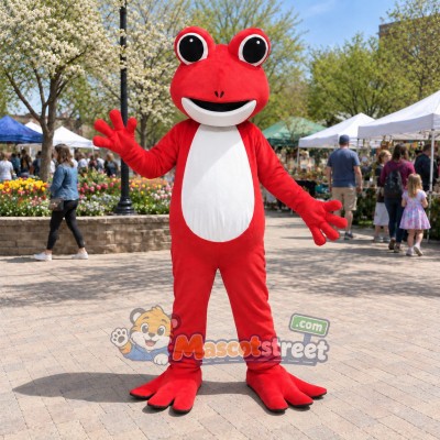 Red Frog Mascot Costume