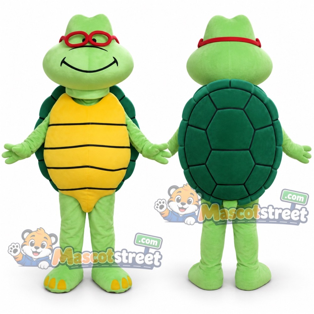 Green Turtle Mascot Costume with Red Eye Mask Green Turtle Mascot Costume with Red Eye Mask