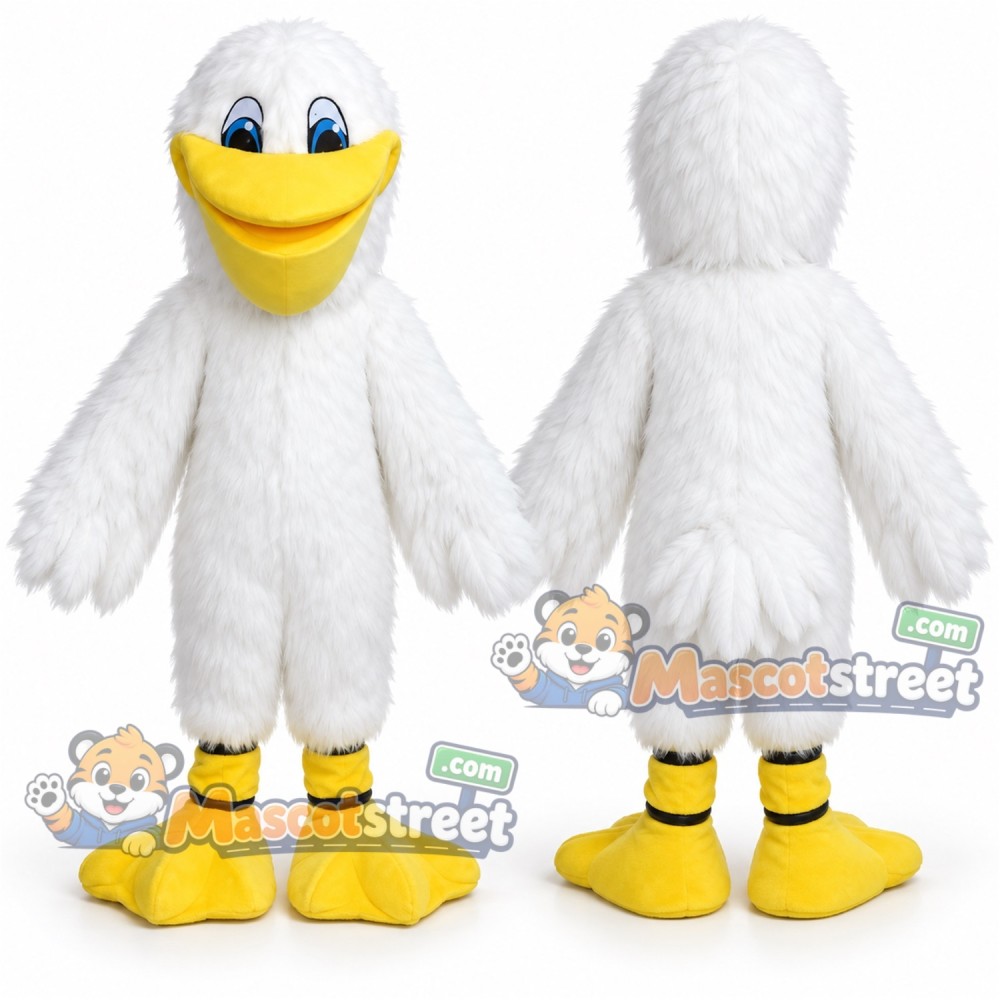 White Pelican Mascot Costume