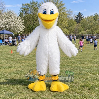 White Pelican Mascot Costume White Pelican Mascot Costume